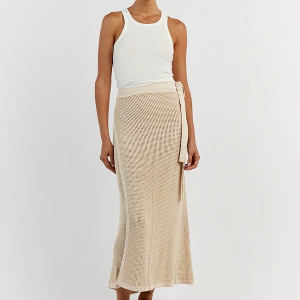DISSH Beige Crochet Maxi Skirt